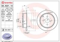 BREMBO 08A33110 - Disco de freno - PRIME LINE