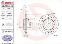 BREMBO 0930901X - Disco de freno - XTRA LINE - Xtra