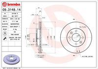 BREMBO 09314814 - Lado de montaje: Eje delantero<br>Tipo de disco de frenos: macizo<br>Tipo de disco de frenos: ranurado<br>Espesor de disco de frenos [mm]: 12<br>Número de orificios: 4<br>Artículo complementario / información complementaria 2: con tornillos<br>Altura [mm]: 41<br>Diámetro de centrado [mm]: 61<br>Diámetro exterior [mm]: 238<br>Superficie: revestido<br>Espesor mínimo [mm]: 10,5<br>