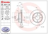 BREMBO 09.4914.34 - Disco de freno