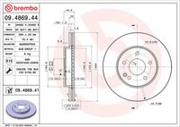 BREMBO 09.4869.41 - Disco de freno