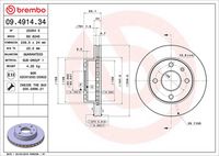 BREMBO 09491434 - Disco de freno - PRIME LINE