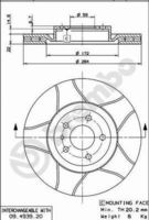 BREMBO 09493976 - Lado de montaje: Eje delantero<br>Tipo de disco de frenos: perforado/ventil. int.<br>Espesor de disco de frenos [mm]: 22<br>Número de orificios: 5<br>Artículo complementario / información complementaria 2: con tornillos<br>Altura [mm]: 44<br>Diámetro de centrado [mm]: 59<br>Diámetro exterior [mm]: 284<br>Procesamiento: altamente carbonizado<br>Superficie: revestido<br>Espesor mínimo [mm]: 20,5<br>Par apriete [Nm]: 98<br>