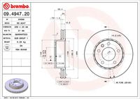 BREMBO 09494720 - Lado de montaje: Eje trasero<br>Tipo de disco de frenos: macizo<br>Espesor de disco de frenos [mm]: 10<br>Número de orificios: 5<br>Artículo complementario / información complementaria 2: con tornillos<br>Altura [mm]: 67<br>Diámetro de centrado [mm]: 66<br>Diámetro exterior [mm]: 270<br>Espesor mínimo [mm]: 8<br>Par apriete [Nm]: 110<br>