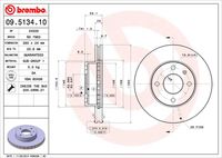 BREMBO 09513410 - Lado de montaje: Eje trasero<br>Tipo de disco de frenos: macizo<br>Espesor de disco de frenos [mm]: 10,3<br>Número de orificios: 4<br>Altura [mm]: 33<br>Diámetro de centrado [mm]: 64<br>Diámetro exterior [mm]: 273<br>Espesor mínimo [mm]: 8,9<br>Par apriete [Nm]: 100<br>