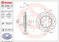 BREMBO 0951961X - Disco de freno - XTRA LINE - Xtra