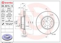 BREMBO 09531514 - Disco de freno - PRIME LINE