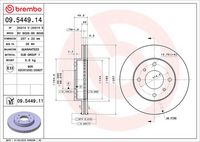 BREMBO 09544911 - Disco de freno - PRIME LINE - UV Coated