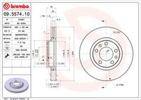 BREMBO 09557410 - Lado de montaje: Eje trasero<br>Tipo de disco de frenos: macizo<br>Espesor de disco de frenos [mm]: 9<br>Número de orificios: 5<br>Artículo complementario / información complementaria 2: con tornillos<br>Altura [mm]: 63<br>Diámetro de centrado [mm]: 71<br>Diámetro exterior [mm]: 224<br>Espesor mínimo [mm]: 7<br>