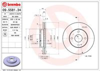 BREMBO 09.5581.34 - Disco de freno