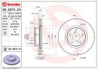 BREMBO 09567421 - Disco de freno - PRIME LINE - UV Coated