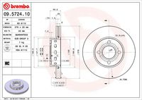 BREMBO 09572410 - Disco de freno - PRIME LINE