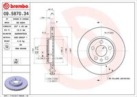 BREMBO 09587034 - Disco de freno - PRIME LINE