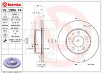 BREMBO 09590614 - Disco de freno - PRIME LINE