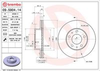 BREMBO 09590414 - Disco de freno - PRIME LINE