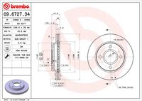 BREMBO 09672734 - Disco de freno - PRIME LINE