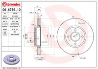 BREMBO 09676610 - Lado de montaje: Eje trasero<br>Dinámica de frenado / conducción: para vehículos con ABS<br>Tipo de disco de frenos: ventilación interna<br>Espesor de disco de frenos [mm]: 20<br>Número de orificios: 4<br>Altura [mm]: 44<br>Diámetro de centrado [mm]: 64<br>Diámetro exterior [mm]: 253<br>Espesor mínimo [mm]: 18<br>Par apriete [Nm]: 100<br>