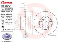 BREMBO 09692411 - Disco de freno - PRIME LINE - UV Coated