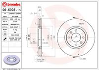 BREMBO 09.6925.14 - Disco de freno