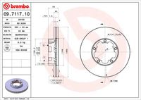 BREMBO 09711710 - Espesor de disco de frenos [mm]: 24<br>Llanta, nº de taladros: 5<br>Espesor [mm]: 53<br>Diámetro exterior [mm]: 263<br>corona de agujeros - Ø [mm]: 118<br>Superficie: revestido<br>Tipo de disco de frenos: ventilación interna<br>Lado de montaje: Eje delantero<br>Espesor mínimo [mm]: 22,4<br>Diámetro de centrado [mm]: 96<br>Peso [kg]: 6,505<br>