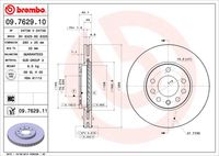 BREMBO 09762911 - Lado de montaje: Eje delantero<br>Llanta, nº de taladros: 5<br>Tipo de disco de frenos: ventilación interna<br>Espesor de disco de frenos [mm]: 25<br>Número de orificios: 5<br>Altura [mm]: 42<br>Diámetro de centrado [mm]: 70<br>Diámetro exterior [mm]: 280<br>Procesamiento: altamente carbonizado<br>Espesor mínimo [mm]: 22<br>Par apriete [Nm]: 110<br>