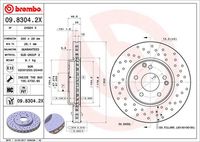 BREMBO 09.8304.2X - Disco de freno