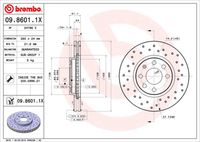 BREMBO 0986011X - Lado de montaje: Eje delantero<br>Tipo de disco de frenos: ventilación interna<br>Espesor de disco de frenos [mm]: 24<br>Número de orificios: 4<br>Artículo complementario / información complementaria 2: con tornillos<br>Altura [mm]: 41<br>Diámetro de centrado [mm]: 60<br>Diámetro exterior [mm]: 260<br>Superficie: revestido<br>Espesor mínimo [mm]: 21<br>Par apriete [Nm]: 110<br>