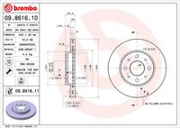 BREMBO 09861611 - Disco de freno - PRIME LINE - UV Coated