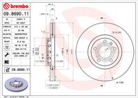 BREMBO 09869011 - Disco de freno - PRIME LINE - UV Coated