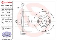 BREMBO 09.8695.11 - Disco de freno