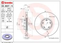 BREMBO 09883714 - Disco de freno - PRIME LINE