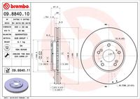 BREMBO 09884010 - Disco de freno - PRIME LINE