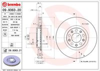 BREMBO 09.9363.20 - Disco de freno