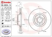 BREMBO 09.9534.14 - Disco de freno