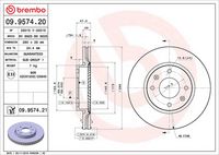 BREMBO 09.9574.21 - Disco de freno