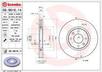 BREMBO 09.9616.11 - Disco de freno