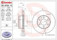 BREMBO 09975810 - Lado de montaje: Eje trasero<br>Tipo de disco de frenos: macizo<br>Espesor de disco de frenos [mm]: 16<br>Número de orificios: 6<br>Altura [mm]: 70<br>Diámetro de centrado [mm]: 76<br>Diámetro exterior [mm]: 296<br>Espesor mínimo [mm]: 13<br>