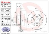 BREMBO 09.9752.14 - Disco de freno