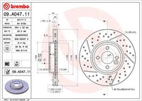 BREMBO 09.A047.11 - Disco de freno