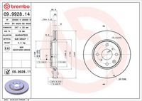 BREMBO 09992811 - Disco de freno - PRIME LINE - UV Coated