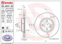 BREMBO 09A04730 - Disco de freno - PRIME LINE