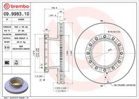 BREMBO 09998310 - Disco de freno - PRIME LINE