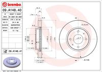 BREMBO 09A14840 - Disco de freno - PRIME LINE