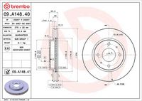 BREMBO 09.A148.41 - Disco de freno