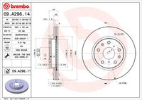 BREMBO 09A29614 - Disco de freno - PRIME LINE