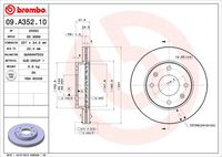 BREMBO 09A35210 - Lado de montaje: Eje delantero<br>año construcción hasta: 09/2000<br>Tipo de disco de frenos: ventilación interna<br>Espesor de disco de frenos [mm]: 24<br>Número de orificios: 4<br>Altura [mm]: 46<br>Diámetro de centrado [mm]: 69<br>Diámetro exterior [mm]: 257<br>Espesor mínimo [mm]: 21,6<br>Par apriete [Nm]: 100<br>