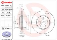 BREMBO 09A40110 - Disco de freno - PRIME LINE