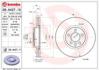 BREMBO 09A42710 - Disco de freno - PRIME LINE