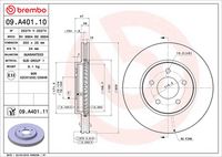 BREMBO 09A40110 - Disco de freno - PRIME LINE