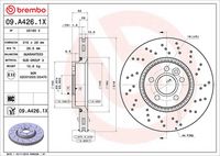 BREMBO 09A4261X - Disco de freno - XTRA LINE - Xtra